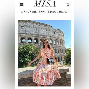 MISA LOS ANGELES NICOLE DRESS BLUSHING FLORA NWT